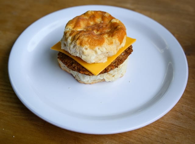 Meat & Cheese Breakfast Sandwich.