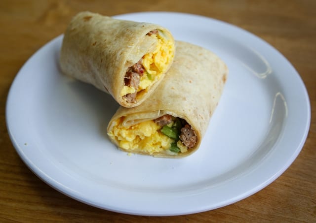 Sausage Breakfast Burrito.